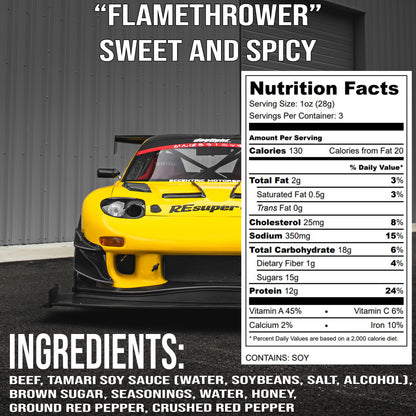 "Flamethrower" - Sweet and Spicy Flavor Beef Jerky